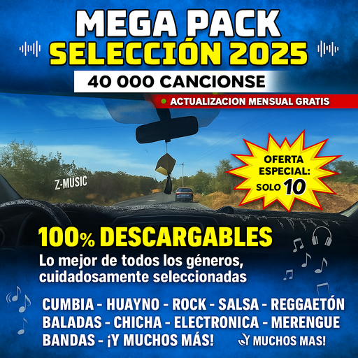 🔥 PACK PREMIUM MUSICAL– +40,000 MÚSICAS SELECTAS🔥
🎶 MEGAPACK MUSICAL TODO EN 1 – COLECCIÓN DIGITAL EXCLUSIVA 🎶